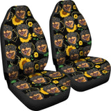 Paws With Rottweiler Sunflower Print Car Seat Covers 210702 - YourCarButBetter