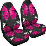 Pink Butterfly on Black Background Car Seat Covers 171204 - YourCarButBetter