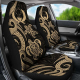Pohnpei Micronesian Car Seat Covers - Gold Tentacle Turtle - 091114 - YourCarButBetter