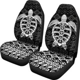 Polynesian Car Seat Covers - Polynesian Turtle Pattern White 091114 - YourCarButBetter