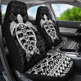 Polynesian Car Seat Covers - Polynesian Turtle Pattern White 091114 - YourCarButBetter