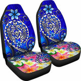 Polynesian Car Seat Covers - Turtle Plumeria Blue Color - 091114 - YourCarButBetter