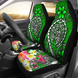 Polynesian Car Seat Covers - Turtle Plumeria Green Color - 091114 - YourCarButBetter