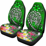 Polynesian Car Seat Covers - Turtle Plumeria Green Color - 091114 - YourCarButBetter