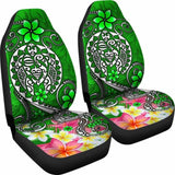 Polynesian Car Seat Covers - Turtle Plumeria Green Color - 091114 - YourCarButBetter