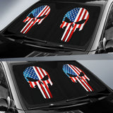 Punisher Skull Military American Flag Car Auto Sun Shades 213003 - YourCarButBetter