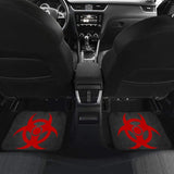 Red Biohazard Warning Black Background Car Floor Mats 211204 - YourCarButBetter