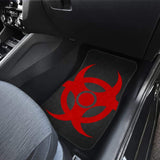 Red Biohazard Warning Black Background Car Floor Mats 211204 - YourCarButBetter