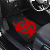 Red Biohazard Warning Black Background Car Floor Mats 211204 - YourCarButBetter