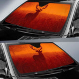 Reindeer Silhouette Foggy Mist 4K Car Sun Shade 172609 - YourCarButBetter
