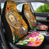 Samoa Car Seat Covers - Turtle Plumeria (Gold) - 091114 - YourCarButBetter