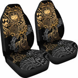 Samoa Polynesian Car Seat Covers - Gold Turtle Flowing - Amazing 091114 - YourCarButBetter