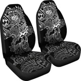 Samoa Polynesian Car Seat Covers - White Turtle Flowing - Amazing 091114 - YourCarButBetter