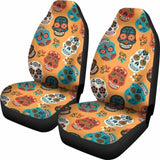Set 2 Pcs Car Seat Cover Sugar Skulls 101207 - YourCarButBetter