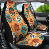 Set 2 Pcs Car Seat Cover Sugar Skulls 101207 - YourCarButBetter