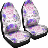 Set 2 Pcs Floral Sugar Skull Day Of The Dead Skull Car Seat Covers 101207 - YourCarButBetter