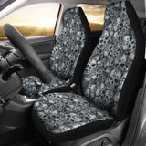 Set 2 Pcs Floral Sugar Skull Day Of The Dead Skull Car Seat Covers 101207 - YourCarButBetter