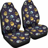 Set 2 Pcs Floral Sugar Skull Day Of The Dead Skull Car Seat Covers 101207 - YourCarButBetter
