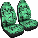 Set 2 Pcs Gothic Skull Car Seat Covers 101207 - YourCarButBetter
