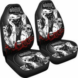 Set 2 Pcs Gothic Skull Car Seat Covers 101207 - YourCarButBetter