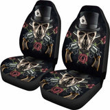 Set 2 Pcs Gothic Skull Car Seat Covers 101207 - YourCarButBetter