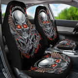 Set 2 Pcs Gothic Skull Car Seat Covers 101207 - YourCarButBetter