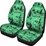 Set 2 Pcs Gothic Skull Car Seat Covers 101207 - YourCarButBetter