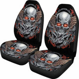 Set 2 Pcs Gothic Skull Car Seat Covers 101207 - YourCarButBetter
