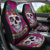 Set 2 Pcs Gothic Skull Car Seat Covers 101207 - YourCarButBetter