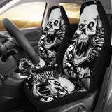 Set 2 Pcs Gothic Skull Car Seat Covers 101207 - YourCarButBetter
