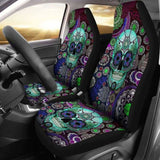 Set 2 Pcs Sugar Skull Car Seat Covers 101207 - YourCarButBetter