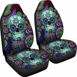 Set 2 Pcs Sugar Skull Car Seat Covers 101207 - YourCarButBetter
