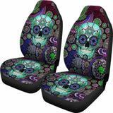 Set 2 Pcs Sugar Skull Car Seat Covers 101207 - YourCarButBetter