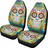 Set 2 Pcs Sugar Skullgothic Skull Car Seat Covers 101207 - YourCarButBetter