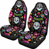 Set 2 Seat Cover Sugar Skulls 101207 - YourCarButBetter