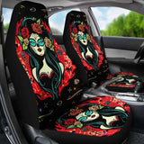 Set 2 Seat Cover Sugar Skulls 101207 - YourCarButBetter