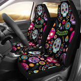 Set 2 Seat Cover Sugar Skulls 101207 - YourCarButBetter