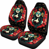 Set 2 Seat Cover Sugar Skulls 101207 - YourCarButBetter