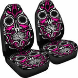 Set 2 Seat Cover Sugar Skulls 101207 - YourCarButBetter