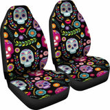 Set 2 Seat Cover Sugar Skulls 101207 - YourCarButBetter