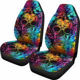 Set 2 Skull Car Seat Cover Skulls 101207 - YourCarButBetter
