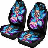 Set 2 Sugar Skull Car Seat Cover Day Of The Dead 101207 - YourCarButBetter