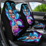 Set 2 Sugar Skull Car Seat Cover Day Of The Dead 101207 - YourCarButBetter