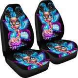 Set 2 Sugar Skull Car Seat Cover Day Of The Dead 101207 - YourCarButBetter
