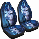 Set 2 Sugar Skull Car Seat Cover Sugar Skulls 101207 - YourCarButBetter