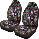 Set 2 Sugar Skull Car Seat Covers 101207 - YourCarButBetter