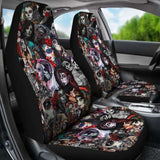 Set 2 Sugar Skull Car Seat Covers 101207 - YourCarButBetter