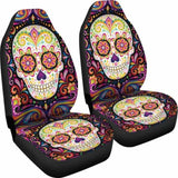 Set 2 Sugar Skull Car Seat Covers 101207 - YourCarButBetter