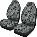 Set Of 2 Car Skull Seat Cover Sugar Skulls 101207 - YourCarButBetter