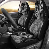 Set Of 2 Day Of The Dead Sugar Skull Car Seat Covers 101207 - YourCarButBetter